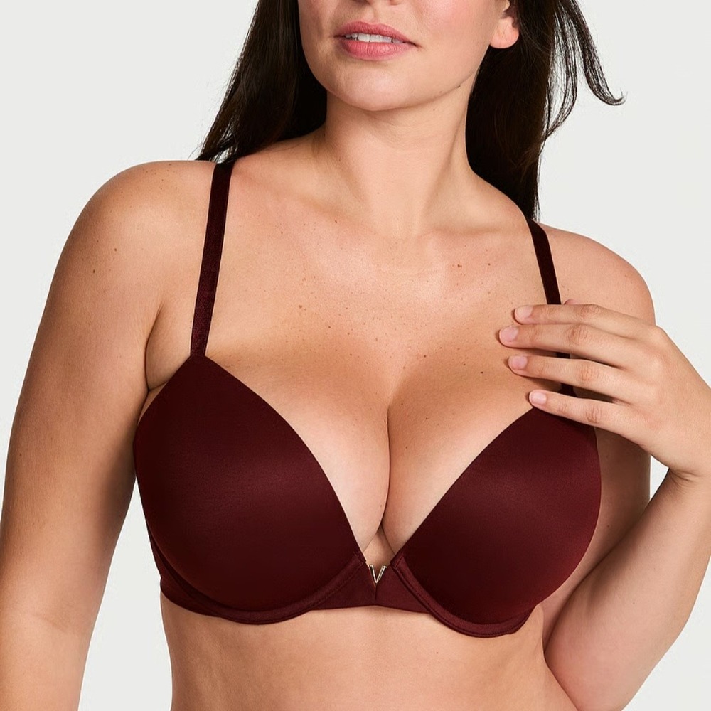 Victorias Secret Love Cloud Smooth Push Up Bra 44DDD Dark Plum Burgundy